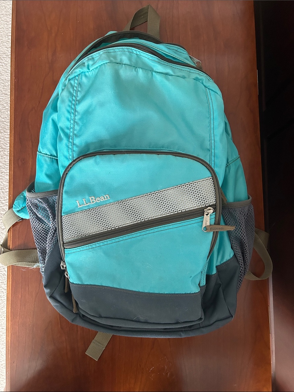 L.L. Bean Turquoise and Gray Men's Backpack